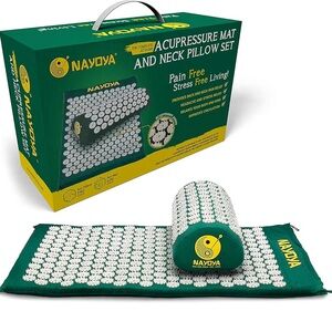 Nayoya Acupressure Mat and Pillow Set - Green & White